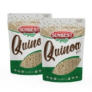 SUNBEST Organic White Quinoa Pack of 2 16oz Resealable Bag, Organic, Gluten Free