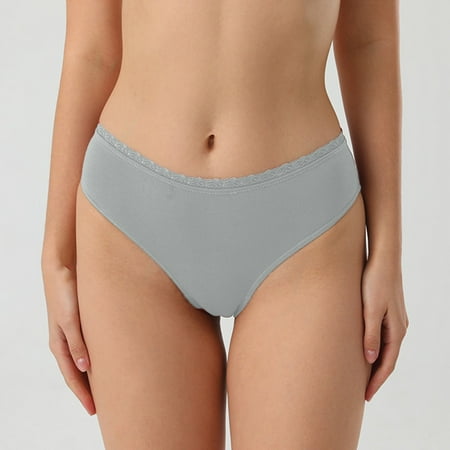 

dmqupv Womens Underwear Set Women s Cotton Briefs Breathable Mid Waist Solid Color High Thigh Bikini Underwear for Women Light Blue X-Large