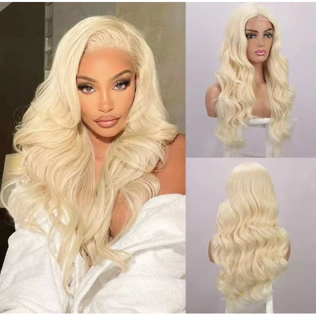 Peluca con frontal de encaje, peluca con cabello pre-depilado, peluca sin pegamento, peluca de cabello humano para mujer, peluca brasileña dorada de 66 cm con abertura media.