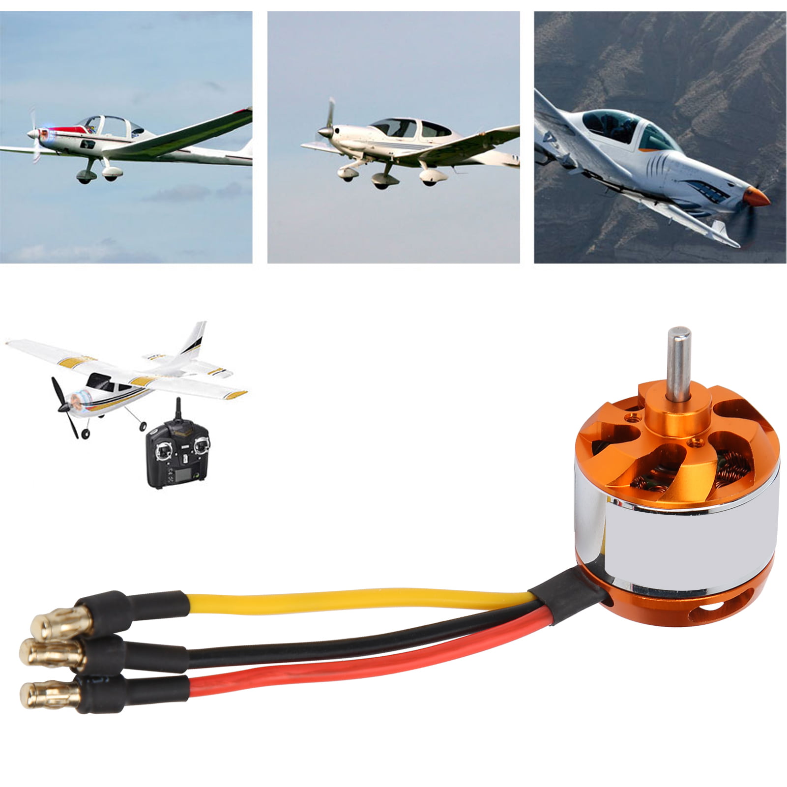 WinmetEuro Brushless Motor Silver D2826 Brushless Motor for RC Airplane for Rc Fixed‑wing Airplane for Drone for RC