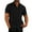 Black, variant on Fortune Men Shirt Short Sleeve Linen Shirt Summer Solid Slim Tops Plus Size