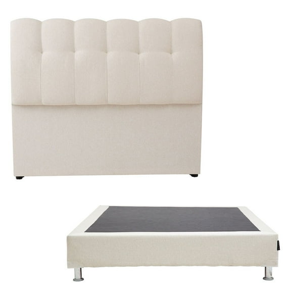 Base de Cama Matrimonial Dicasa Cabecera Logan Beige Nube Dolum