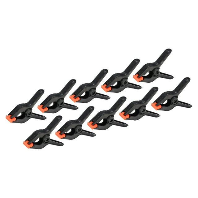 Unique Bargains 4 Inch Spring Clamps, 10 Pack Plastic Flexible Anti Slip Strong Clips, Black