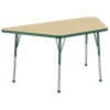 ECR4Kids 30in x 60in Trapezoid Everyday T-Mold Adjustable Activity Table Maple/Green - Standard Ball