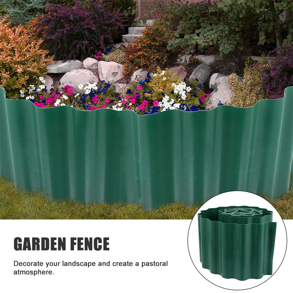 CTIRCHIU Dark Green Plastic Lawn Edging Fence for Garden Borders, Yard Landscaping, and Courtyard Partition Decoration