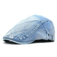 thumbnail image 7 of SikaFu Cross -Border E -Commerce Peaked Cap Fashion Blue Denim Hat Diamond -Shaped Lattice Beret Water Washing Cotton Forward Hat, 7 of 7