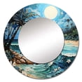 thumbnail image 2 of Designart "Escaping to a Coastal Island" Palms & Palm Trees Rund Mirror For Wall Decor - Large Multi-Color Round Print Mirror - Round Coastal Mirror 36" x 36" Inch - Wall Mounted Round Large Mirror, 2 of 5