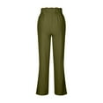 thumbnail image 3 of Lovskoo Wide Leg Pants for Women Cotton and Linen Summer Solid Color Trendy Loose Casual Comfortable Elastic Waist Straight Leg Pants Olive Green, 3 of 8
