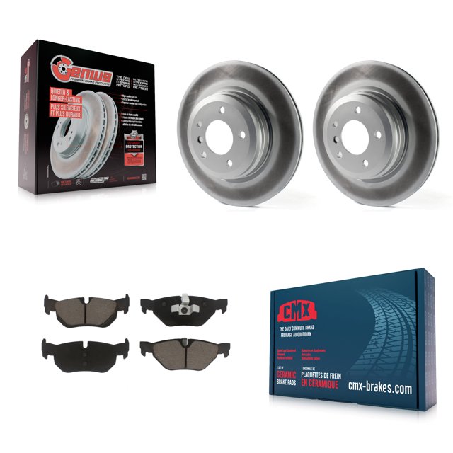 Transit Auto Rear Coated Disc Brake Rotors and Ceramic Pads Kit for Car 2012 BMW X1 xDrive28i with 336mm Diameter Rotor KGC-102336