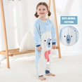 thumbnail image 3 of saco de dormir de pierna cálida para niña y niño, pijama con patas de franela de manga larga para niños, saco de dormir grueso de dibujos animados de animales unisex de 5 a 6 años (oso polar azul), 3 of 5