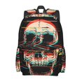 thumbnail image 2 of Bingfone Glitch Screaming Skull Pattern Large Capacity Student Backpack, Wear-resistant and Lightweight School, Work, Travel, Sports Backpack, Unisex, 2 of 8