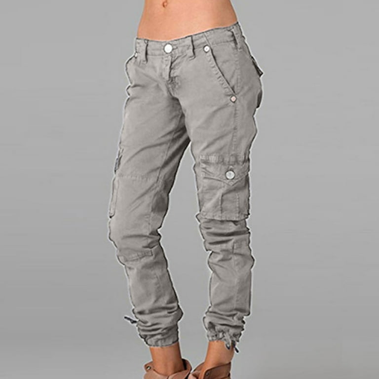 Miluxas Baggy Cargo Pants Women High Waist Pants for Women Loose