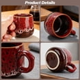 thumbnail image 5 of 12oz Cool Unique Mugs, Handmade Ceramic Coffee Mug, Great Gift for Men Women, Microwave & Dishwasher Safe ,For Tea, Coffee, and Milk Home Office (Red), 5 of 9