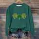thumbnail image 4 of Manga Larga Vestido de Línea para las Mujeres San Patricio Día de Impresión Sudadera con Capucha Forrada de Lana para la Calidez de los Niños Cuello Redondo Suelto, 4 of 5