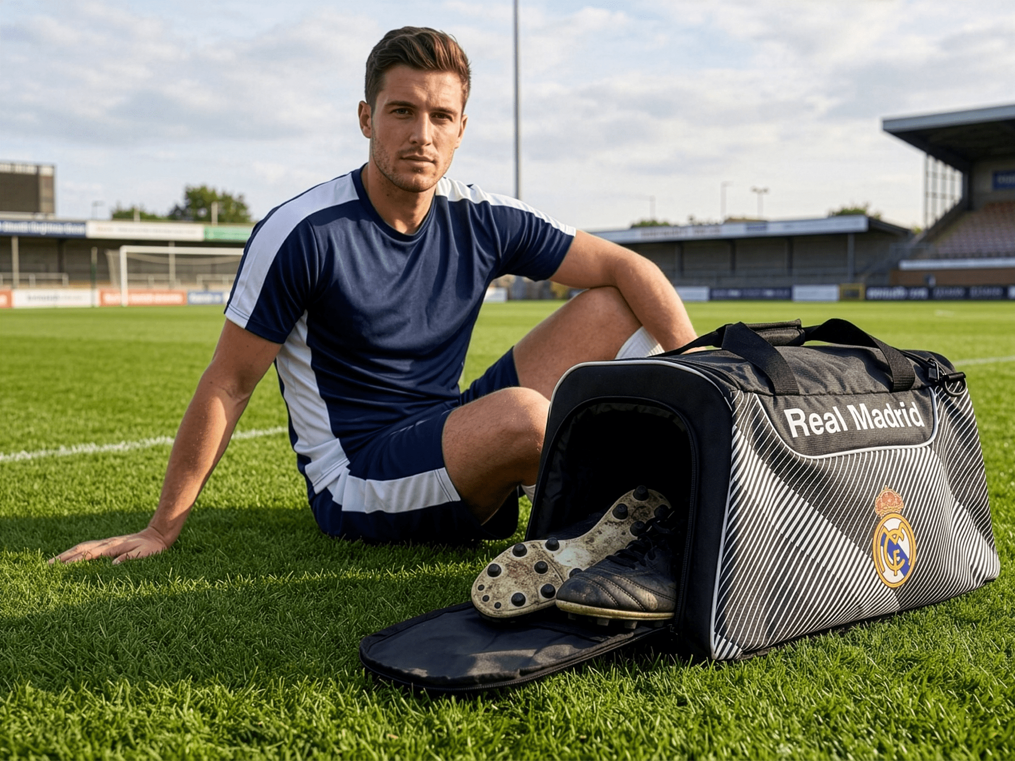 Icon Sports Real Madrid Duffle Bag Soccer Team 100% Polyester