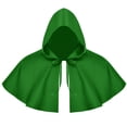 thumbnail image 2 of BFHHYA Little Red Riding Hood Cape Womens Short Hooded Cloak with Front Bow Tie Solid Color Flowy Shawl Cloak for Halloween Party Photo Shooting, 2 of 7