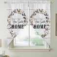thumbnail image 2 of Farmhouse Wreath Swag Curtains for Kitchen/Bedroom/Living Room, Sweet Home Rustic Plants Texture Grey Wood Scalloped Curtains 63 Inch Long, Window Swag Topper Curtains Valances 2 Panels Set 36"x63", 2 of 8