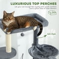 thumbnail image 4 of 79" Extra Tall Dark Grey Cat Tree with Scratching Posts, Perches & Hammock - Multi-Level Indoor Cat Tower for 2-3 Cats - Stable & Cozy Play Structure, 4 of 7