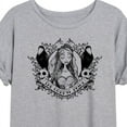 thumbnail image 3 of Corpse Bride - Bride Portrait with Crows & Skulls - Women's Oversized T-Shirt, 3 of 5