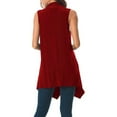 thumbnail image 6 of Dyegold Women's Sleeveless Cardigan Casual Long Open Front Flowy Drape Asymmetric Hem Plus Size Lightweight Vest Jackets, 6 of 8
