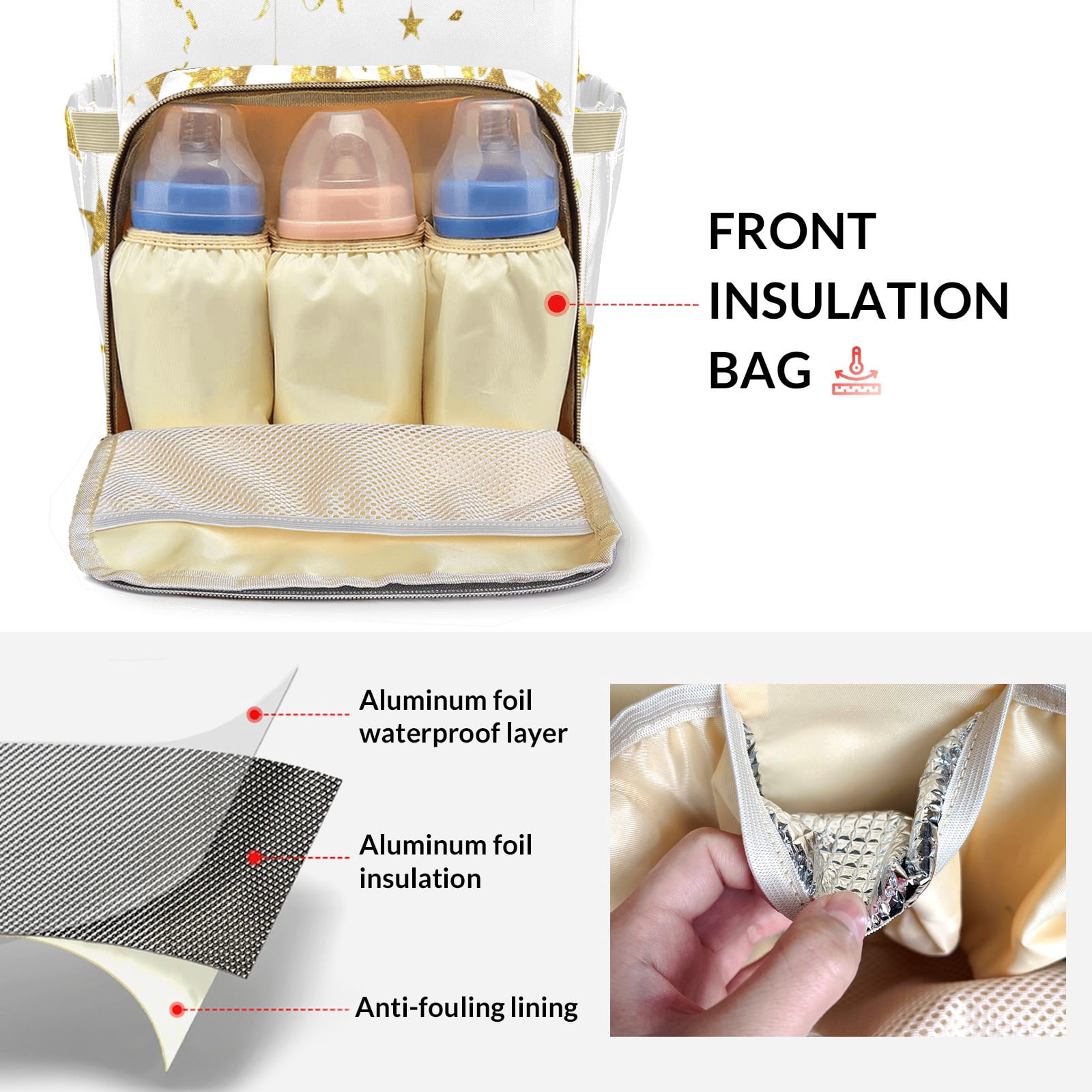 Happy Birthday Diaper Backpack – Large Capacity, Insulated Baby Bottle Pocket, Multifunctional Mommy Bag for Boys & Girls