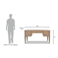 thumbnail image 5 of Pemberly Row Gold Accent 5-Drawer Wood Executive Desk Natural Brown Wood, 5 of 6