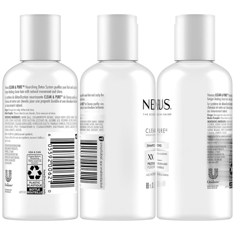 Nexxus Travel Shampoo and Conditioner, Clean & Pure – Hair