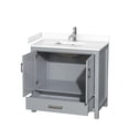thumbnail image 2 of Wyndham Collection Sheffield 36" Solid Wood Single Bathroom Vanity in Gray, 2 of 4
