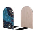 thumbnail image 2 of Lsque Bohemian Turtle Printed Wood Bookends,Non-Skid Bookend for Shelves,Heavy Duty Support Bookends,Non-Slip Foam Pads for Office, Home, and Library,1 Pair, 2 of 8