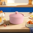thumbnail image 4 of Blukids Ceramic Small Baking Bowl Pudding Cup Oven Usable Dessert Bowl Pot Tableware Baking(Pink), 4 of 5