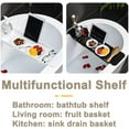 thumbnail image 2 of Expandable Drain Bath Shelf Caddy Tray, Multifunctional Plastic Bathtub Tray Bathroom Organizer Simple Stylish Bathtub Storage Rack for Candle Towel, Book, Wine, Phone, Shower -white, 2 of 5