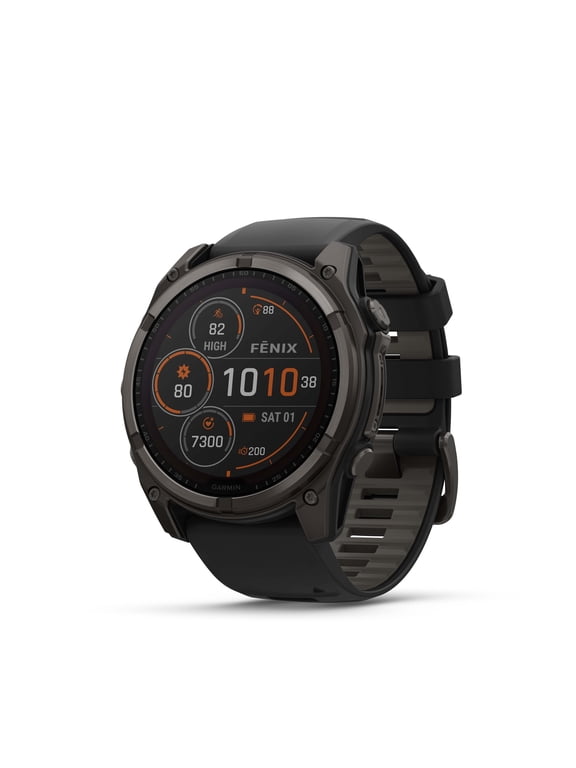 fnix 8 Solar, Sapphire, 51mm, DLC Titanium, Black/Pebble Gray