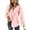 Pink, variant on Summer Blouses for Women Fashion Casual Solid Color V Neck Button Long Sleeve Lace Shirt Blouse Shirts Tops