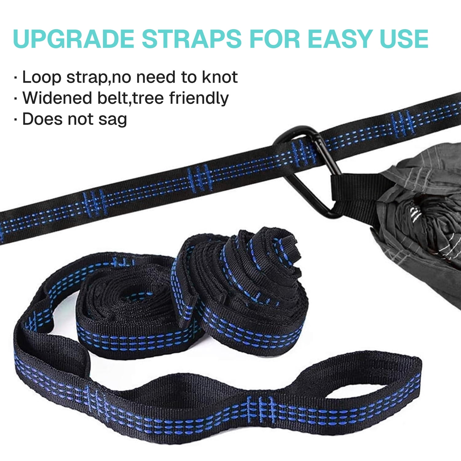 BN-LINK Camping Hammock, Portable Lightweight Hammocks with Mosquito Net, Outdoor Hammocks for Backpacking,Beach,Backyard,Patio,Hiking,440 lb Capacity,Gray Black