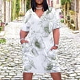 thumbnail image 2 of Elegant Olive Green Floral Seamless Pattern Summer Dresses for Women Beach Boho, 2 of 5