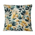thumbnail image 2 of Designart "Botanical Harmony in Yellow and Teal" Botanical Printed Throw Pillow, 2 of 5