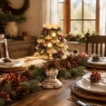 thumbnail image 5 of Christmas Heirloom Candle Holder, Rustic Resin Christmas Tree Candlestick, Vintage Holiday Tealight Decor for Fireplace Mantel, Dining Table, Shelf and Christmas Home Display, 5 of 9