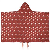 Red Christmas Tree Pattern Hooded Bath Towel，60"x35" for Ages 3 To 12 Kids, Quick Dry Lightweight Soft Microfiber Hood Beach Towel Cover Up for Kids