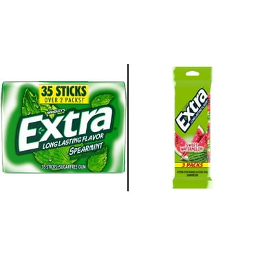 Extra Spearmint Sugar Free Chewing Gum 35 pc & Extra Sweet Watermelon Sugar Free Chewing Gum 3 pk 45 pc