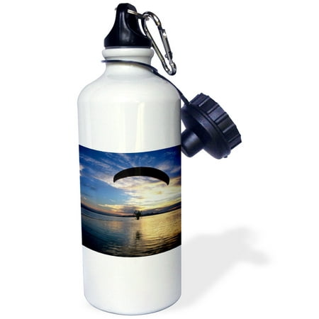 3dRose Paraglider over Great Salt Lake. Utah - US45 HGA0059 - Howie Garber, Sports Water Bottle, 21oz