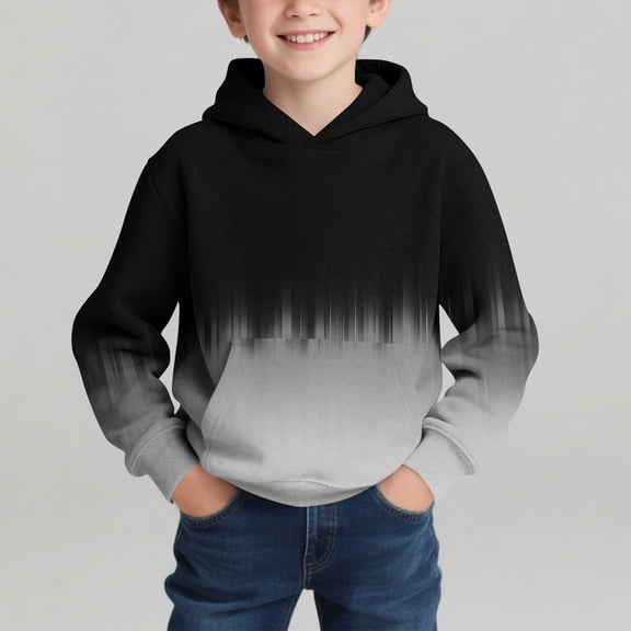 NAISIBABY Boys Graphic Hoodies 7T, Fashion Pullover Long Sleeve Kids Casual Hooded Sweatshirt Gray (4-14T)