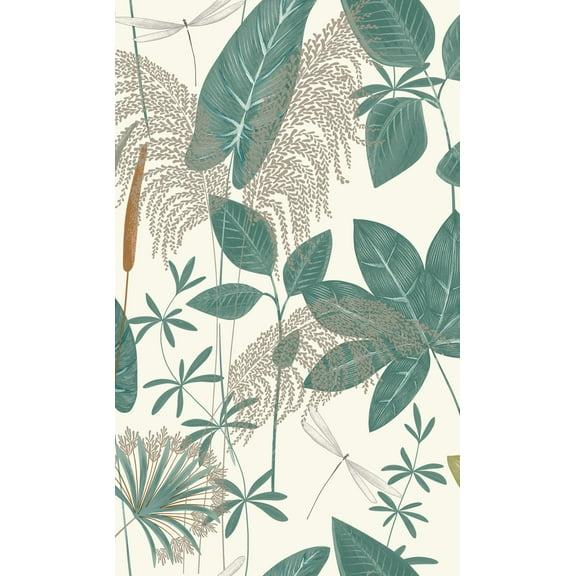 Green Mix Tropical Leaves Printed Non-Woven Non-Pasted Textured Wallpaper 57 Sq. Ft.