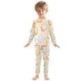 thumbnail image 6 of FORMRS Long Sleeve Top and Pants Pajama Set for Niños 2-Piece Sleepwear, Sizes 18M-8Y, Watercolor Seashell, 6 of 6