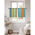thumbnail image 3 of Blue Teal Orange Striped Sheer Curtains 45 Inch Length 2 Panels Set - Light Filtering Window Treatments, Farmhouse Stripe Rod Pocket Semi Curtains for Living Room/Bedroom/Kitchen Décor, 104"W x 45"L, 3 of 7