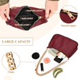 thumbnail image 4 of Ryvnso Dark Red Womens Chain Shoulder Bag Tote Handbags Clutch Hobo Purse with Zipper for Travel, 4 of 7