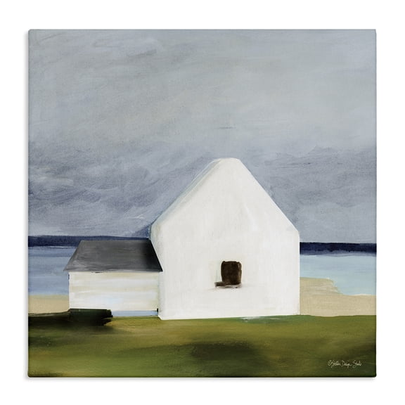 Stupell Industries Coastal Cape Cottage under Grey Sky Canvas Art, 17 x 17, by Stellar Design Studio
