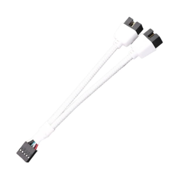 Cable de extensión USB de 9 pines para placa base, cable de cabecera, plug and play, portátil de 9 pines a Blanco