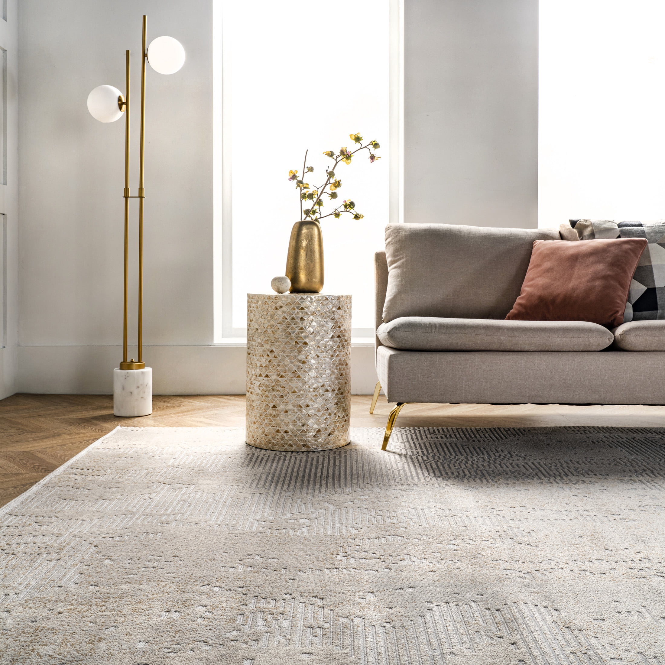 nuLOOM Alice Abstract Waterfall Area Rug, 5' x 8', Alice Light Grey