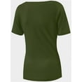 thumbnail image 5 of Womens Summer Short Sleeve T Shirts Slim Fit One Piece Cutout Scoop Neck Going Out Date Night Tops, 5 of 5