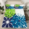 thumbnail image 2 of Manfei Dahlia Leaf Bed Sheets Set King Size,Rustic Farmhouse Cabin Bedding Sets King Size,Green Blue White Bed Sheets King,Super Cozy Room Decoration,4-Piece, 2 of 7